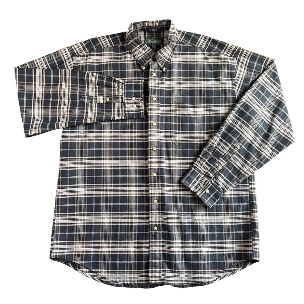 Hill‎ Archer Oxford Plaid Long Sleeve Button Down Shirt Men LT